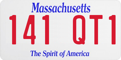 MA license plate 141QT1