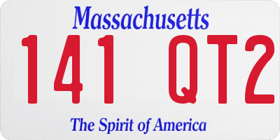 MA license plate 141QT2