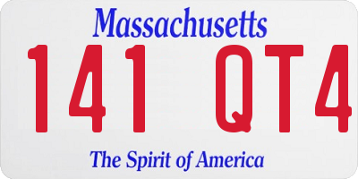 MA license plate 141QT4