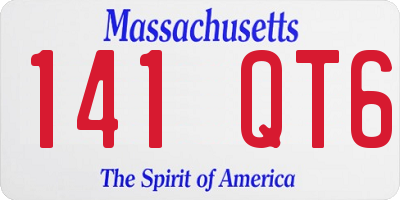 MA license plate 141QT6