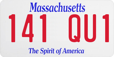 MA license plate 141QU1