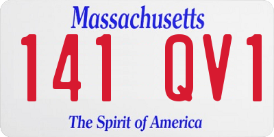MA license plate 141QV1