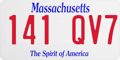 MA license plate 141QV7