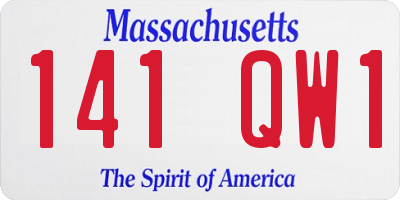 MA license plate 141QW1