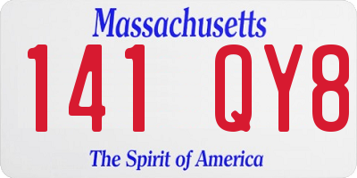 MA license plate 141QY8