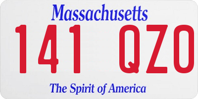MA license plate 141QZ0