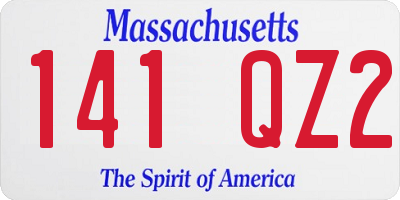 MA license plate 141QZ2