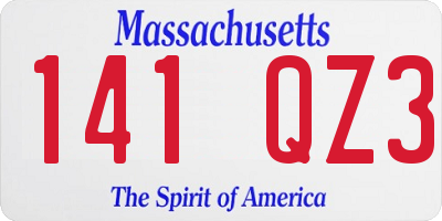 MA license plate 141QZ3