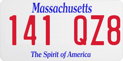 MA license plate 141QZ8