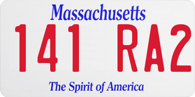 MA license plate 141RA2