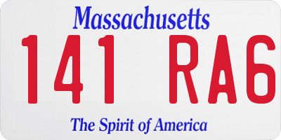 MA license plate 141RA6