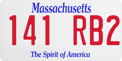 MA license plate 141RB2