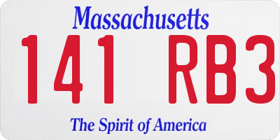 MA license plate 141RB3