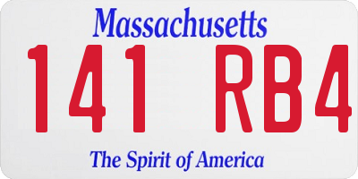 MA license plate 141RB4