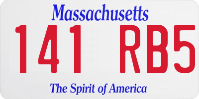 MA license plate 141RB5