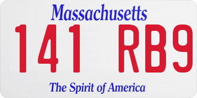MA license plate 141RB9