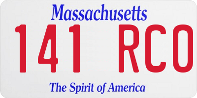 MA license plate 141RC0