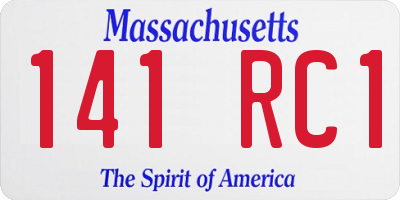 MA license plate 141RC1