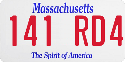 MA license plate 141RD4