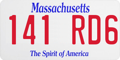 MA license plate 141RD6