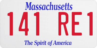 MA license plate 141RE1