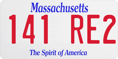 MA license plate 141RE2