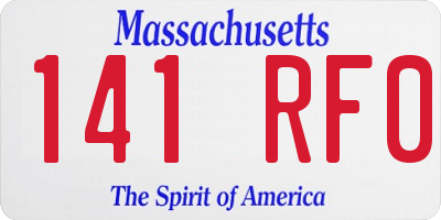MA license plate 141RF0