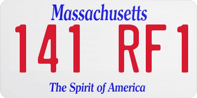 MA license plate 141RF1
