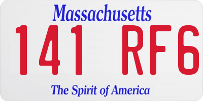 MA license plate 141RF6