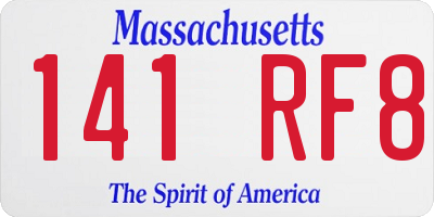 MA license plate 141RF8
