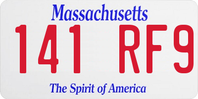 MA license plate 141RF9