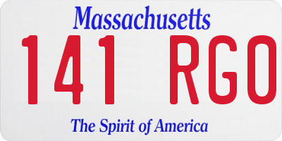 MA license plate 141RG0
