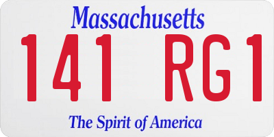 MA license plate 141RG1