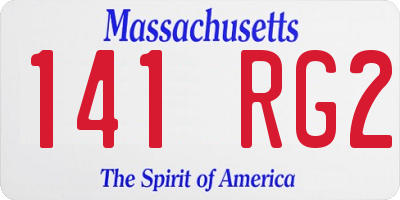 MA license plate 141RG2