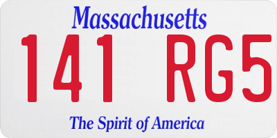 MA license plate 141RG5