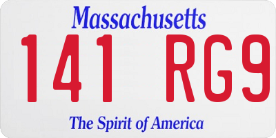 MA license plate 141RG9
