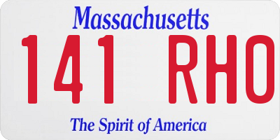 MA license plate 141RH0