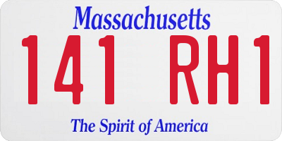 MA license plate 141RH1