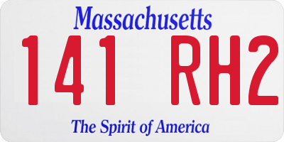 MA license plate 141RH2