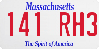 MA license plate 141RH3