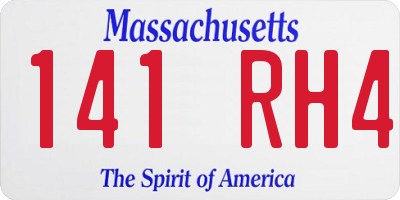 MA license plate 141RH4