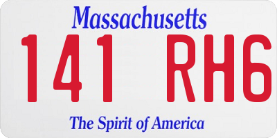 MA license plate 141RH6