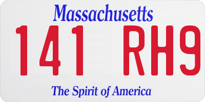 MA license plate 141RH9