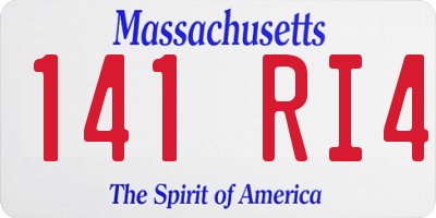 MA license plate 141RI4