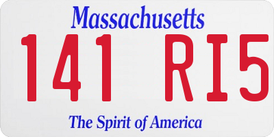 MA license plate 141RI5
