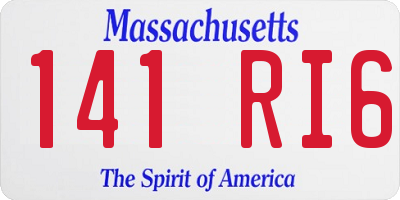 MA license plate 141RI6