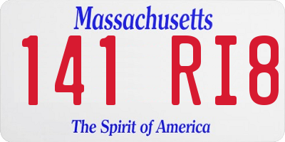 MA license plate 141RI8