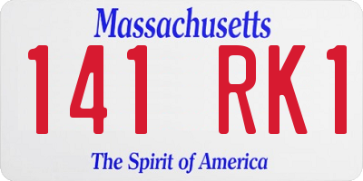 MA license plate 141RK1