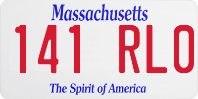 MA license plate 141RL0