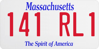 MA license plate 141RL1